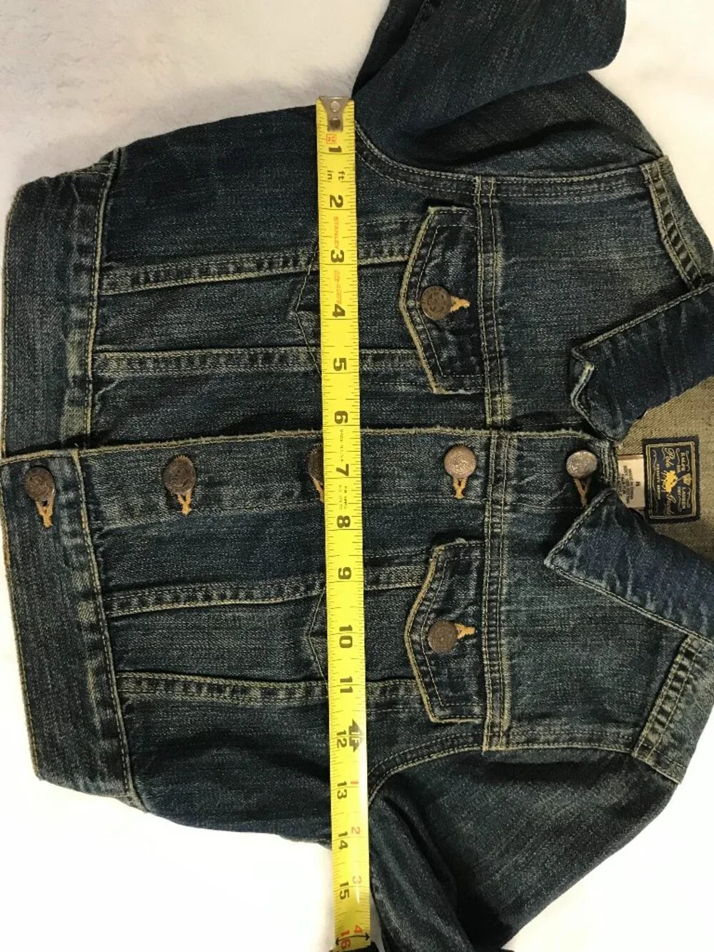 Ralph Lauren Girls Denim Jacket 8 NWOT Removable Leopard Collar